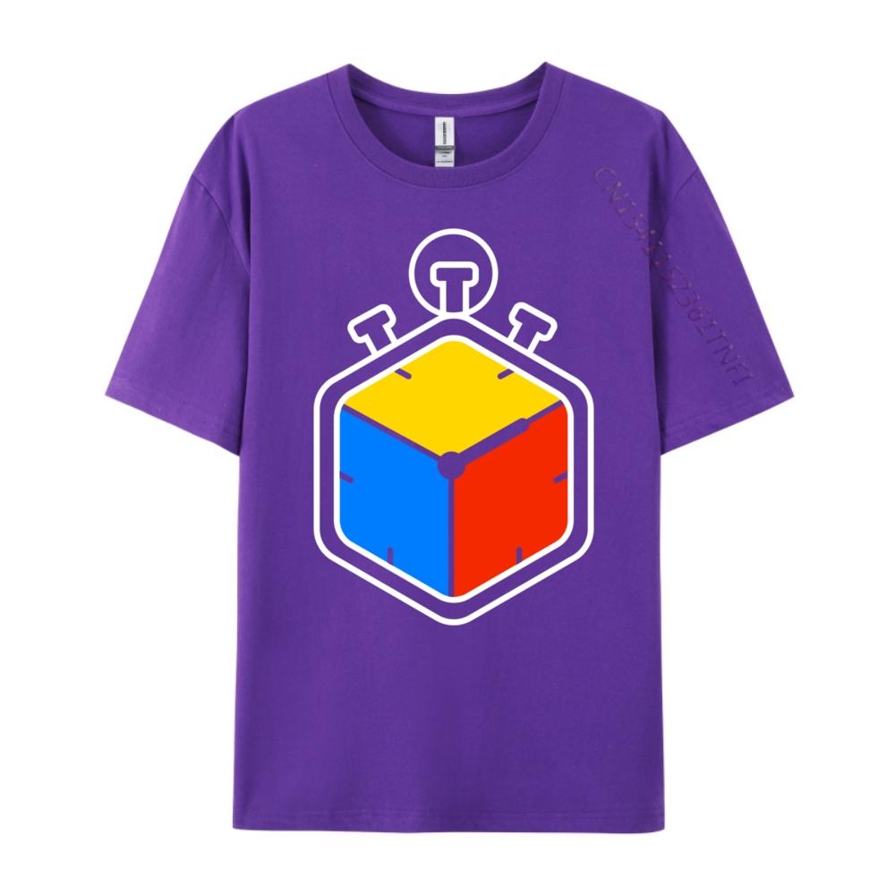 Speed Cubing Puzzle Cube Timer Graphic T Shirts Men Oversized ClassicShort Sleeve Tee