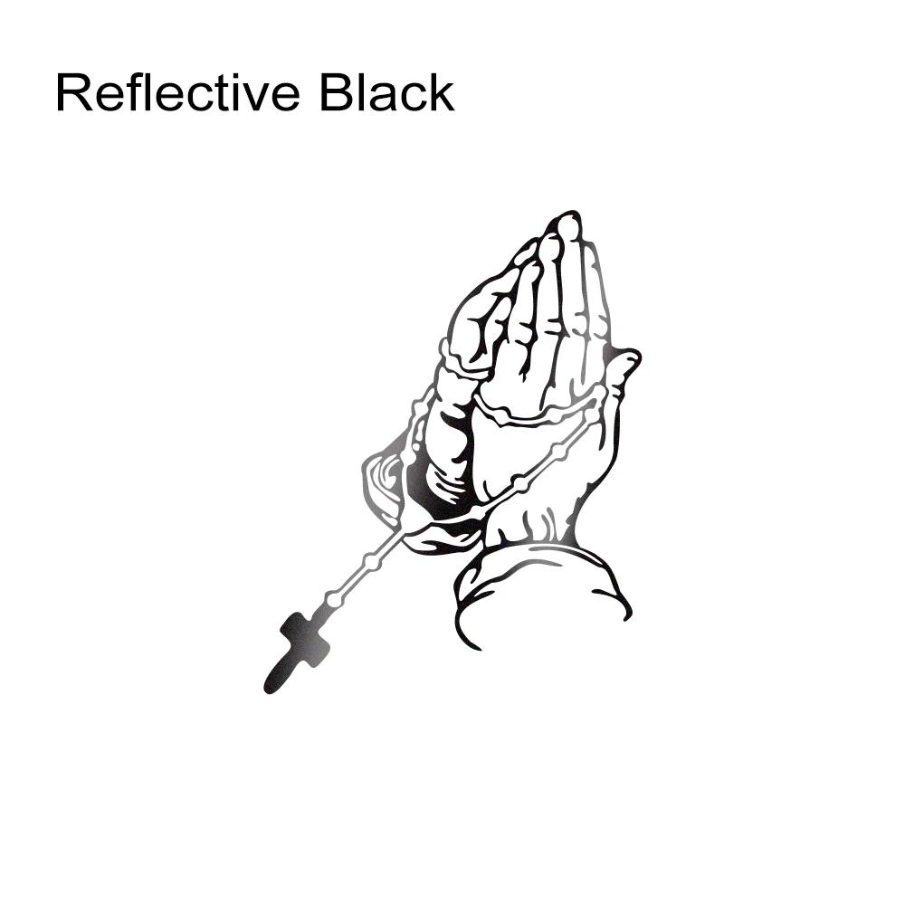 Creative Prayer Gesture Decor Decal Car Reflective Sticker For Window Bumper Trucks Motorcycle Latop God Jesus Christ Decoration