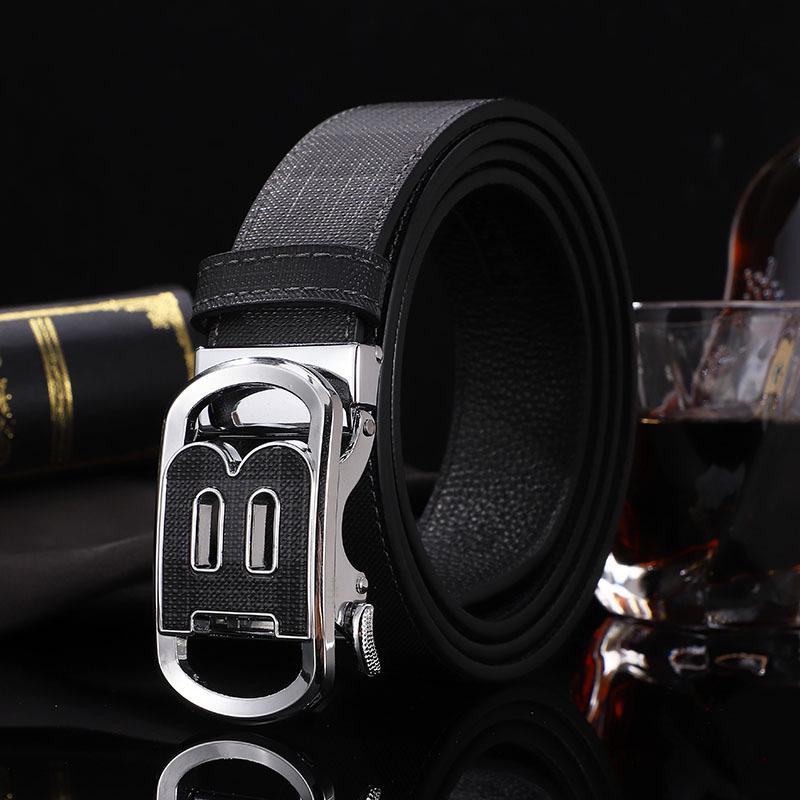 B Brand Men's Automatic Embossed Leather Belt - Versatile Business Style
