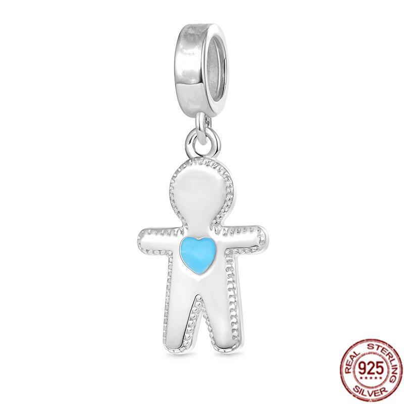 Het försäljning S925 Sterlingsilver Pojke- Flicka-Tonåring & Prinsesskrona Prins Hängberlock Smycken Pärlor Passar Original Armband