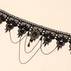 Adjustable Lace Choker Collar Gothic Necklace with Tassel Chain Crystal for Women Halloween Party Custume Vintage Choker