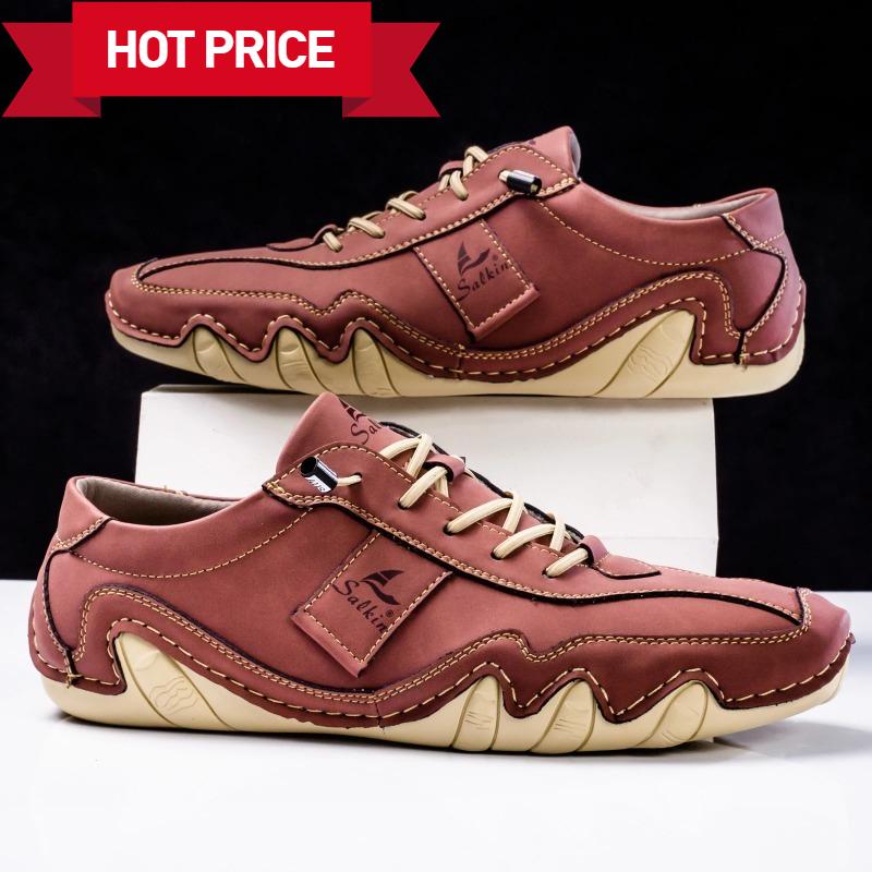 New Men's Flat Casual Shoes Handmade PU Leather Comfortable Loafers Outdoor Men Shoes Breathable Men Moccasins Men's Sneakers