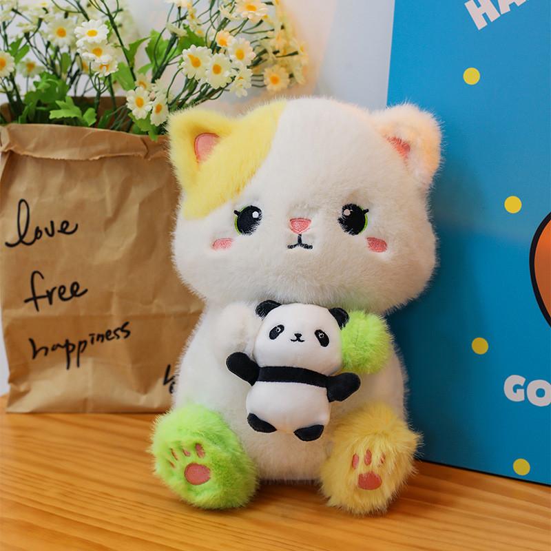 Cat Panda And Plush Toy Cute Cartoon Girl Child Bedroom Decoration Doll Scene