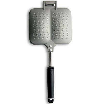 Kakusei Double Hot Sandwich Maker, Direct Flame, Panini Style, Gas Stove Only, Made In Japan, Silver