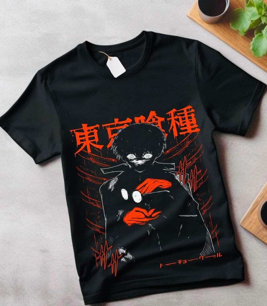 

Gift anime Black Reaper T-shirt Kaneki Tokyo Ghoul Horror Anime Black Shirt Tee 4XL