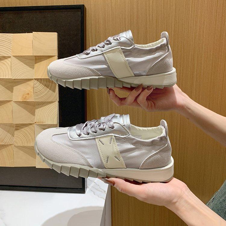 Dexun shoes ballet soft sole splicing satin surface versatile sports Forrest Gump casual shoes women's summer single shoes