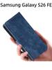 For Samsung Galaxy S26 FE Flip Case RFID tection Dual-Layer Card Slot Soft Silicone External Leather Stand Holder Flip Cover