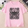Boho Cottagecore T Shirts Moth Block Print Tshirt Unisex Short Sleeve Tshirt Casual Round Neck Tees Streetwear