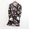 Women's Fashionable Printed Round Neck Long Sleeved Plush Warm Pullover Top