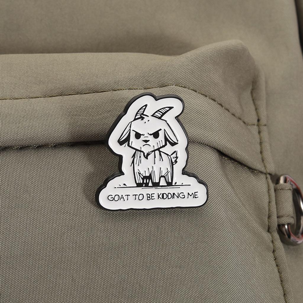 Versatile Angry Goat Alloy Brooch for Fashion Accessory on Outerwear Caps Bags Animal Inspired Jewelry Gift