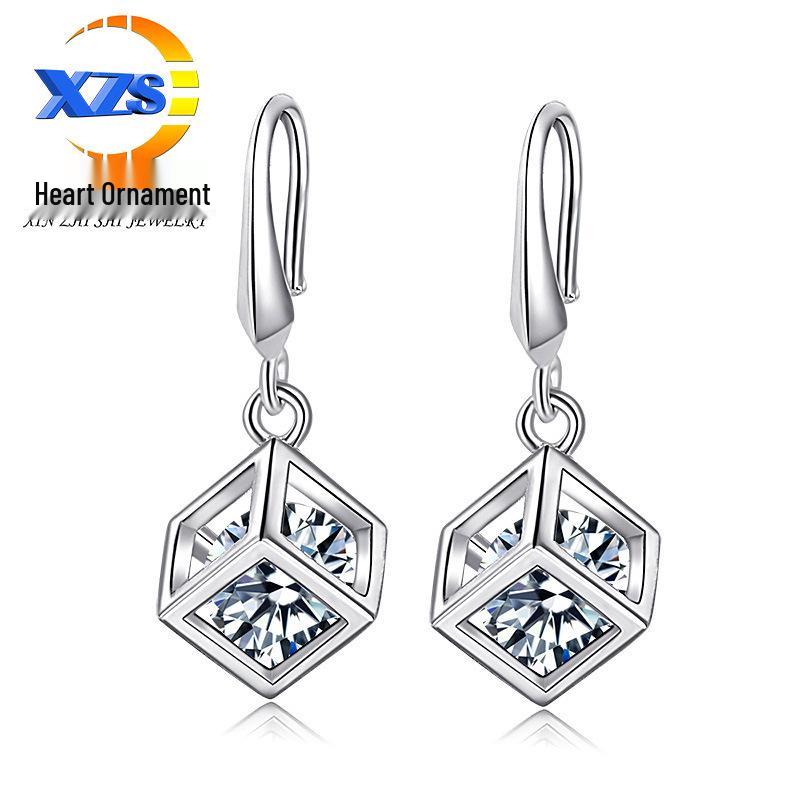 Korean Style Rubik's Cube Long Tassel Dangle Earrings for Women