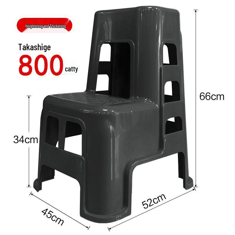 Multifunctional Two-Step Plastic Ladder Stool for Household Use