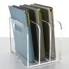 AIMOLLY Acrylic File Box, 3-Tier Book Stand, Vertical Compartment, Desk Shelf, Desktop Shelf, Desktop Document Storage, Office Supplies, Clear, Deskto