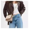 Coach Klare 21 Gold Hardware Coated Canvas Crossbody Shoulder Bag Small Women's Sand and Tan