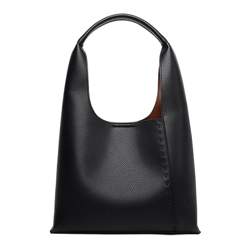 Fashion versatile soft leather large capacity bucket bag 2025 new trend Internet celebrity commuter bag women's armpit bag