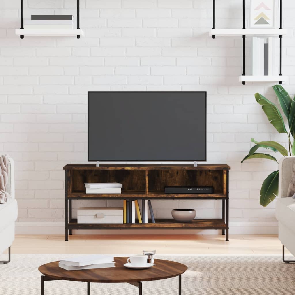 TV Stand in Smoked Oak Finish 100 x 35 x 45 cm Engineered Wood