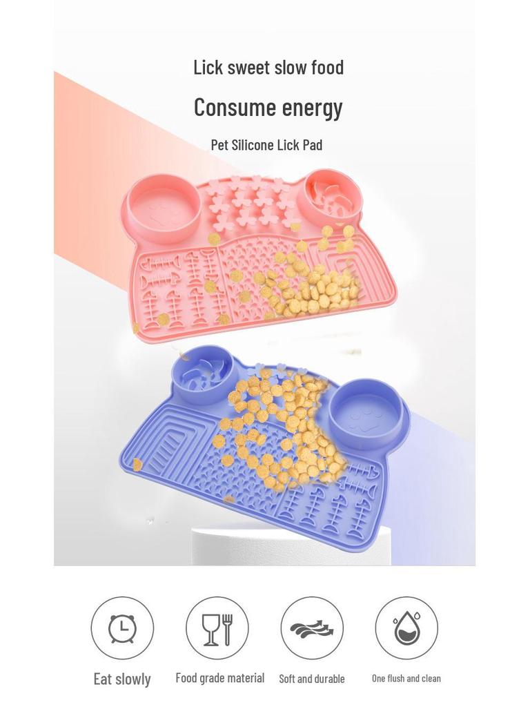Silicone Pet Lick Mat & Slow Feeder with Suction Cups