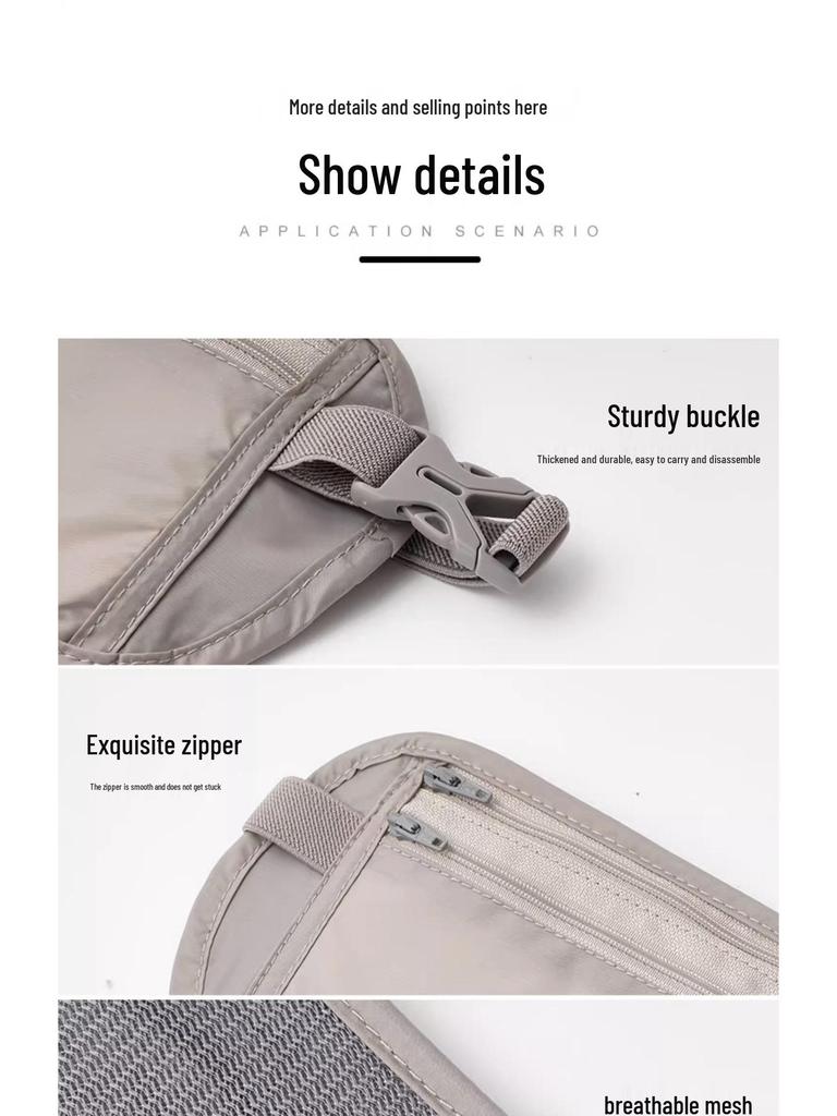 Unisex Anti-Theft Passport Waist Bag for Travel and Sports - Slim, Invisible, Secure