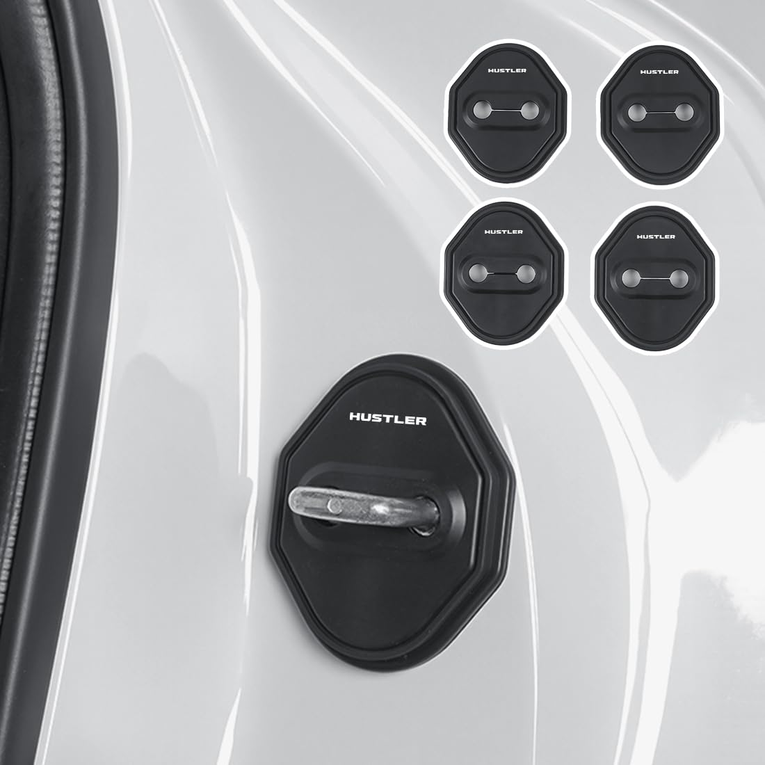 Hustler Application, Car Door Lock Cover, Protective Function, Rustproof, Waterproof, Door Lock, Shock Absorbing, hustler application