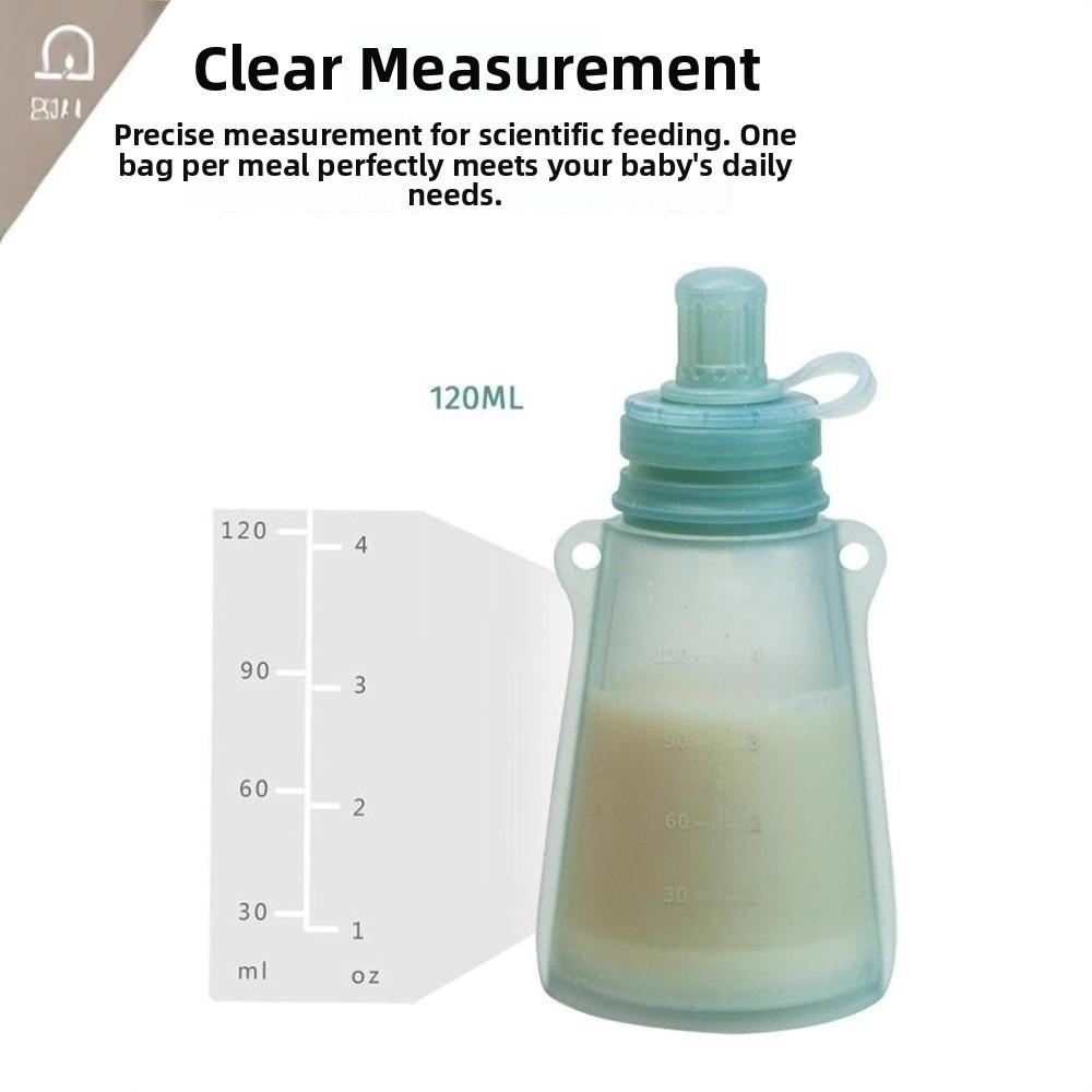 Refillable Milk Storage Bag Reusable Baby Food Container Silicone Baby Food Pouch Breast Milk