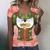 Camiseta Casual de Manga Corta con Cuello en V para Mujer con Estampado de Oktoberfest Top Tejido Ligero y Suave Ajuste Cómodo para el Uso Diario