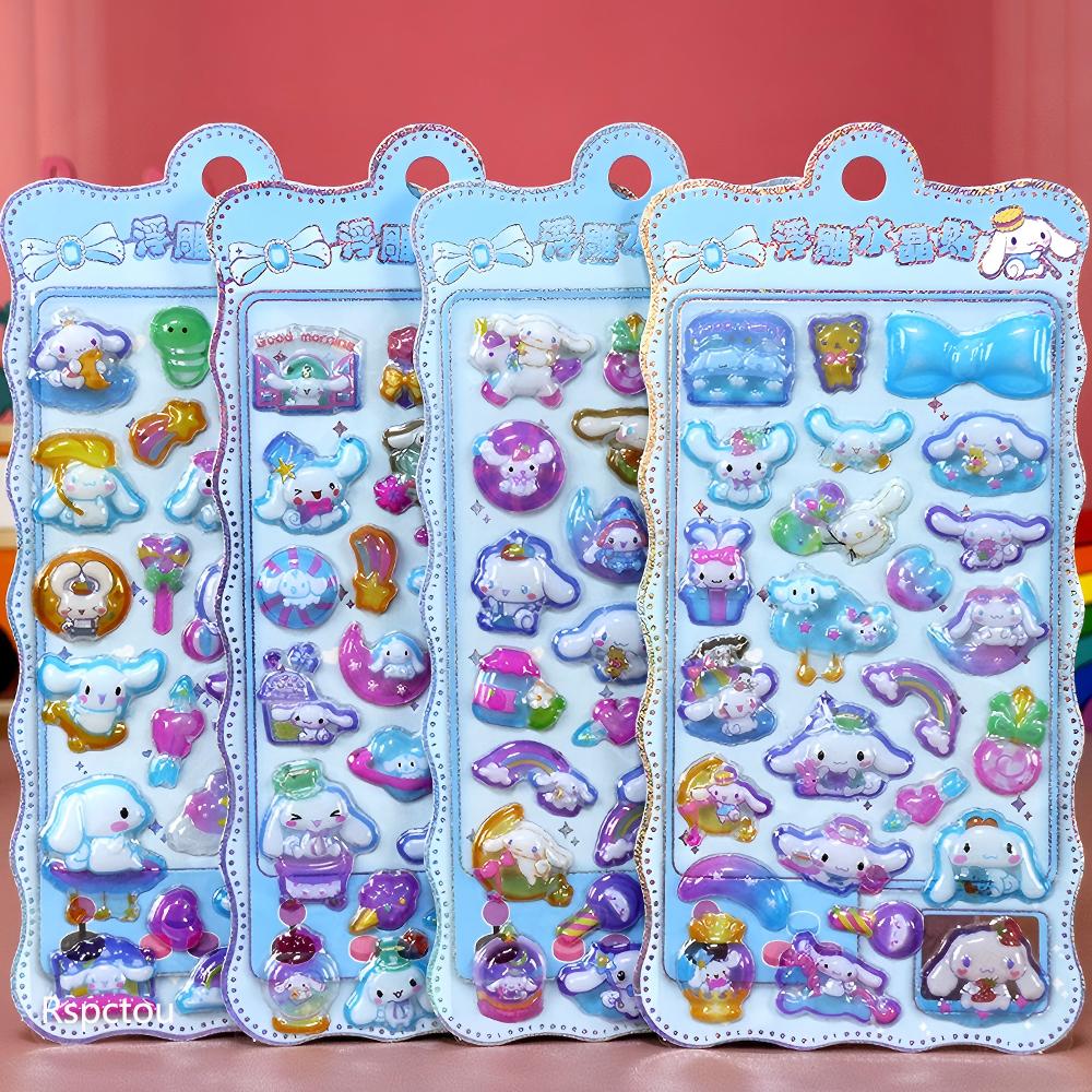 4pcs Cute Sanrio Kuromi My Melody Bubble Stickers Cartoon 3D Relief Puffy Sticker DIY Luggage Notebook Phone Decals Decoration