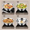 Food Grade 304 Stainless Steel Deep Soup & Rice Bowl with Flat Bottom for Induction Cookers