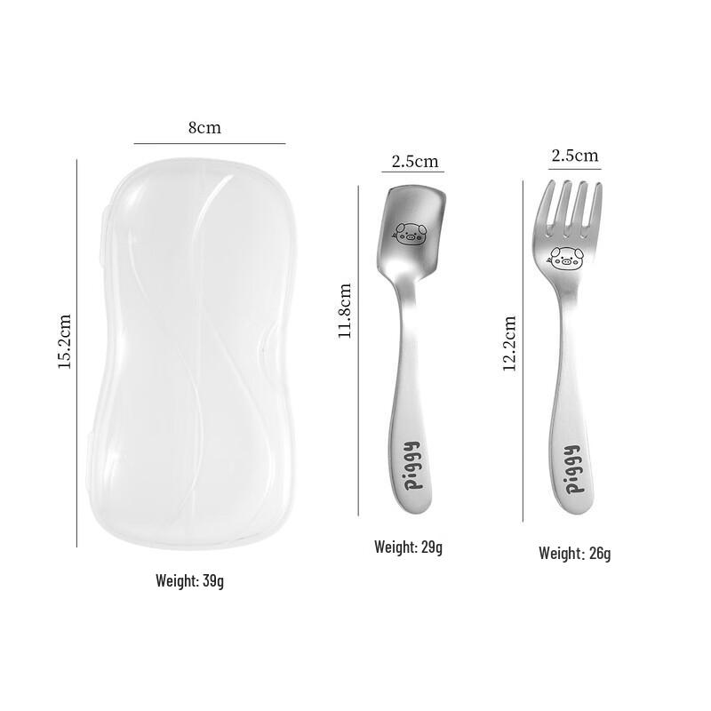 ZISIZ Portable Stainless Steel Baby Cutlery Set