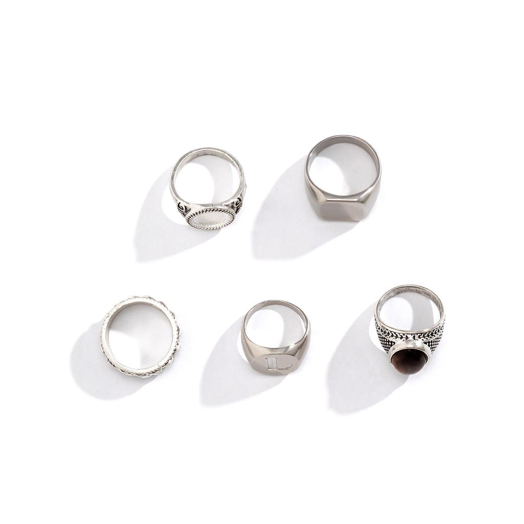 Ring Set for Men High-End Simple Fashion Personality Ring Geometric Alloy Index Finger Ring