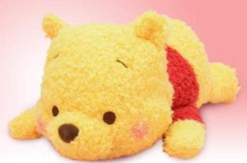 Winnie the Pooh Mega Jumbo Red-Cheeked Lying Down Fluffy Plush Toy - Pooh