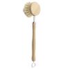 Fresh 2X Wooden Handle Bamboo Bowl Brush, Long Handle Dish Washer, Pot Plate, Sisal, Pot Brush, Kitchen Cleaning Tool
