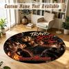 Round Rug Custom NameTravis Scott Pattern Non Slip Carpet Home Floor Decor