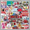 50 Pack UK Outdoor Scenery Stickers - Creative Q Version for DIY Stationery, Planners, Water Bottles, and More