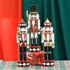 30cm Christmas Nutcrackers Ornament Hand Painted Doll Wood Solider King Figurine Tabletop Decorations for Home Bedroom