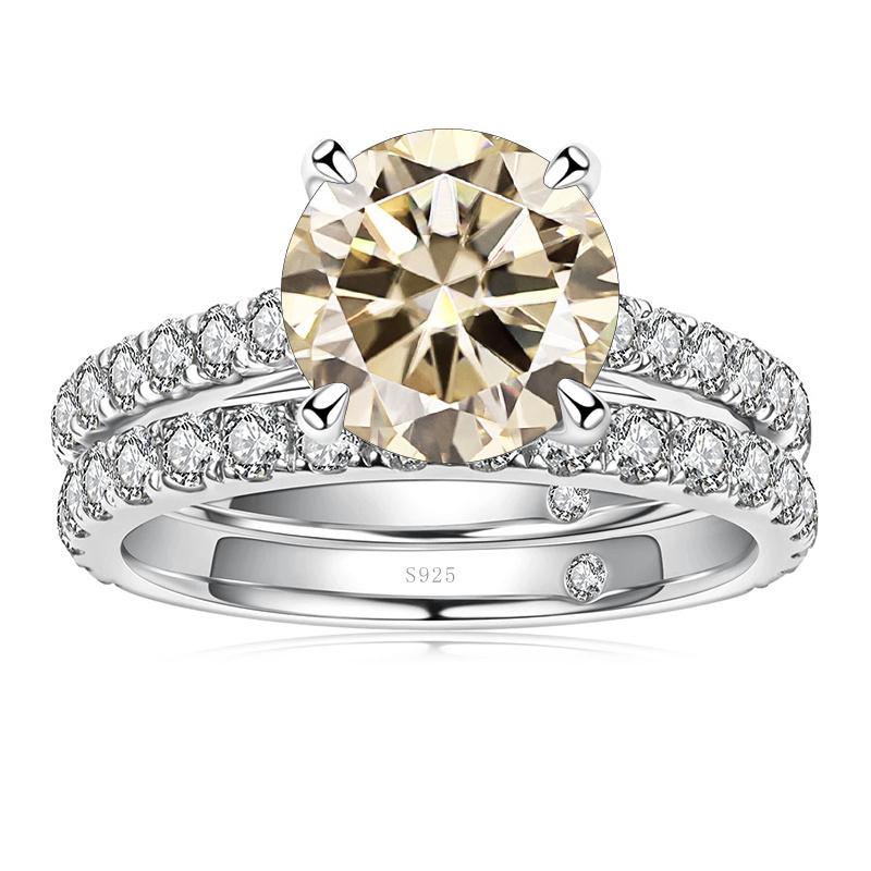 Bague Ringen Inel de lux Moissanite Culoare D 3.0 Ct Bijuterii pentru femei din argint 925 cu design cu patru gheare Seturi de mireasă pentru nuntă