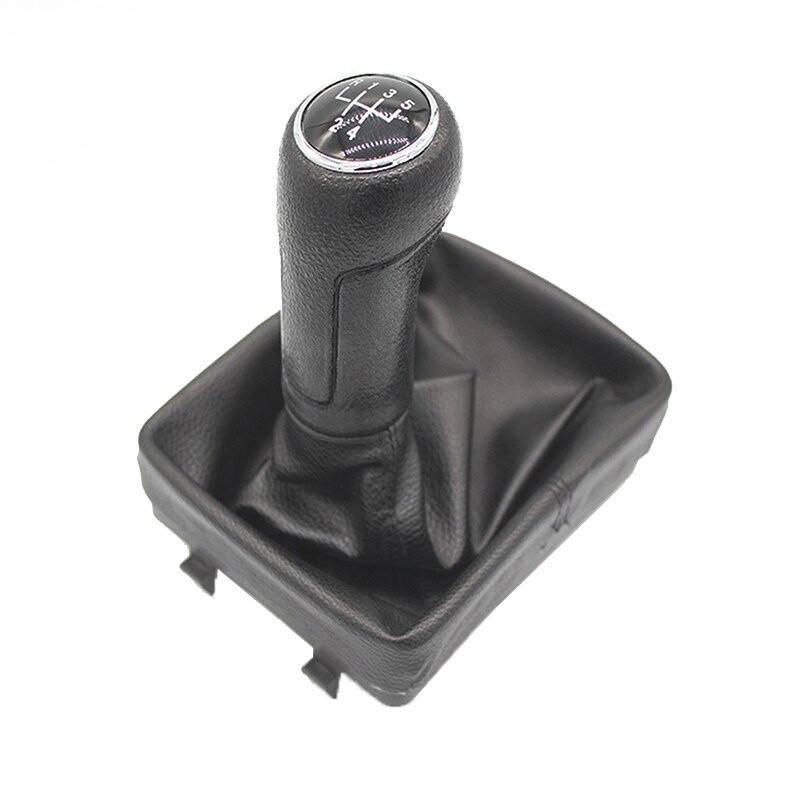 5 Speed Car Gear Shift Knob Manual Shifter with Boot PU Leather for VW Polo 9N 9N2 2002-2009