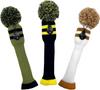 Knit Golf Headcover for Driver and Wood Golf Includes Conversion Tag and Line Clubs, (Brown FW)