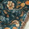 Retro Bedspread On The Bed Cotton Multilayer Gauze Floral Bird Towel Quilt AB-Side Tassel Blanket Sofa Cover Multifunction Cover