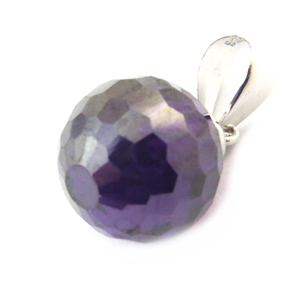 Les Trésors De Lily [N4033] - Amethyst 'Linda' Silver Pendant - 10 Mm