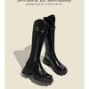 Knight Boots Long Boots 2025 Versatile Autumn and Winter New V-mouth Thin Elastic Knight Boots Long High Boots Children