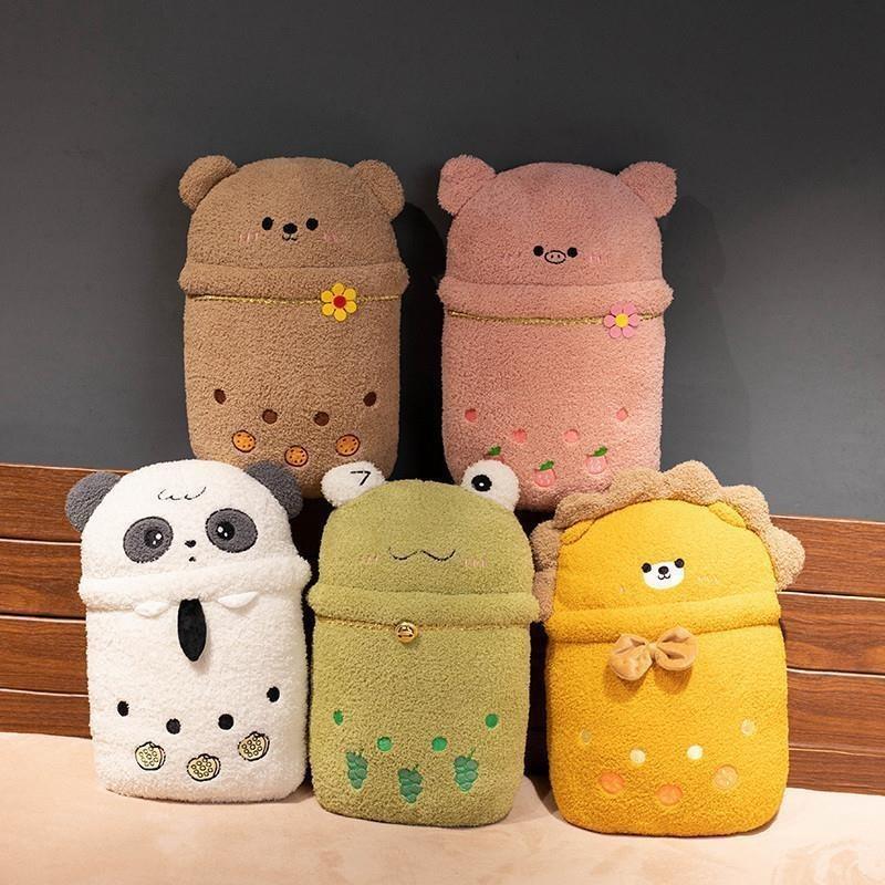 New Cartoon Animal Milk Tea Plush Pillow Blanket Two-in-one Blanket For Warmth And Comfort Perfect For Girls' Sleep Panda Design