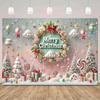 Merry ChristmasTree Gift Boxes  Backdrop Xmas Decoration Background Winter Backdrop Decorations For Photo Studio Photo Booth Christams Party
