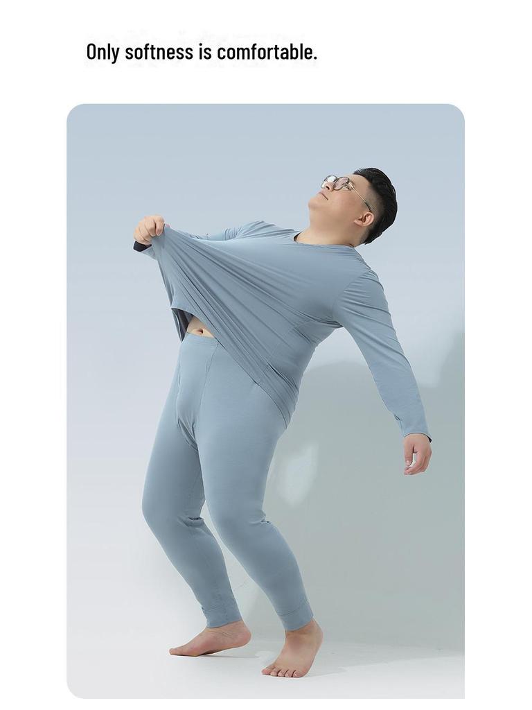 Men's Plus Size Cotton Modal Thermal Underwear Set - Autumn & Winter