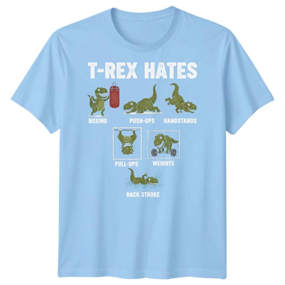 TRex Hates Boxing PushUps Handstands Dinosaur Humor Animals Unisexs TShirt S