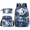 Large Capacity Schoolbag with Shoulder Strap; Student Three-piece Pencil Case Set