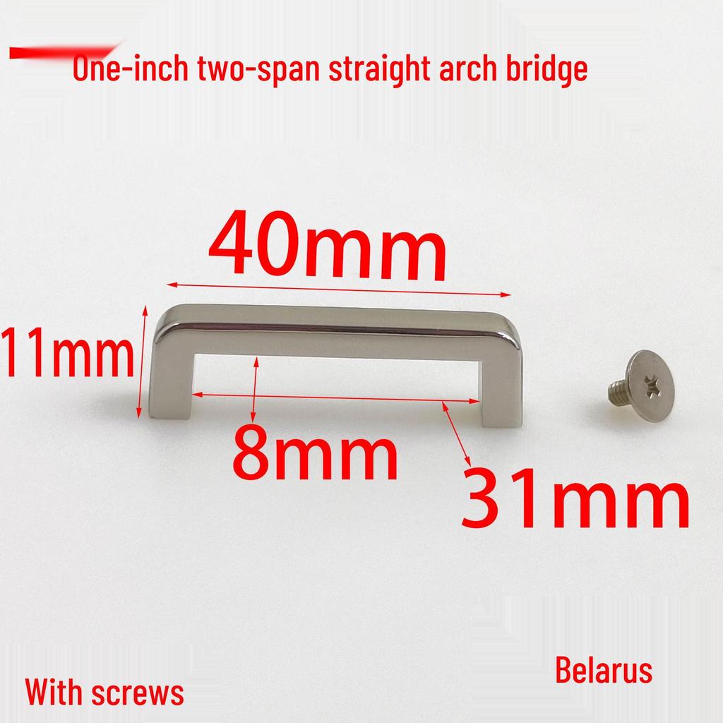 1" 2 31MM Straight Arch Bridge Hardware Pull Handle Buckle Narrow Edge On Screw Luggage Accessory