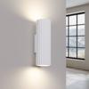 Kinkiet Ścienny Nowoczesny Biały Karbowana Tuba 20 Cm Góra Dół Do Salonu Przedpokoju 2Xgu10 10W Karbon Sollux Lighting
