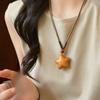 Woven Rope Wood Star Moon Pendant Necklace New Versatile Collarbone Chain Niche Design Sense Necklace Women