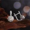 Elegant Flower Shape Clasp Ring Earrings Pendant Necklace Set Natural Opal S925 Silver Fine Jewelry for Women's Banquet Gifts