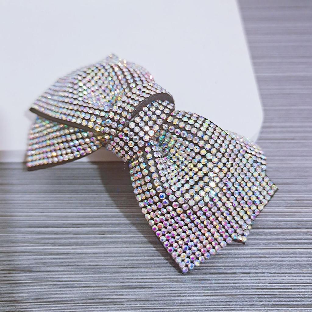 Štrasová mašlička do vlasů: Korejská spona do vlasů v jiskřivém stylu, elegantní čelenka pro celebrity.